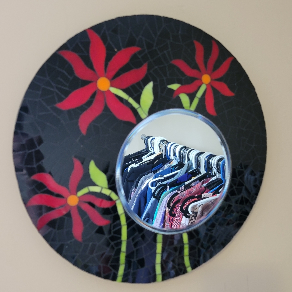 Stained Glass Hand Nipped Mosaic With Mirror